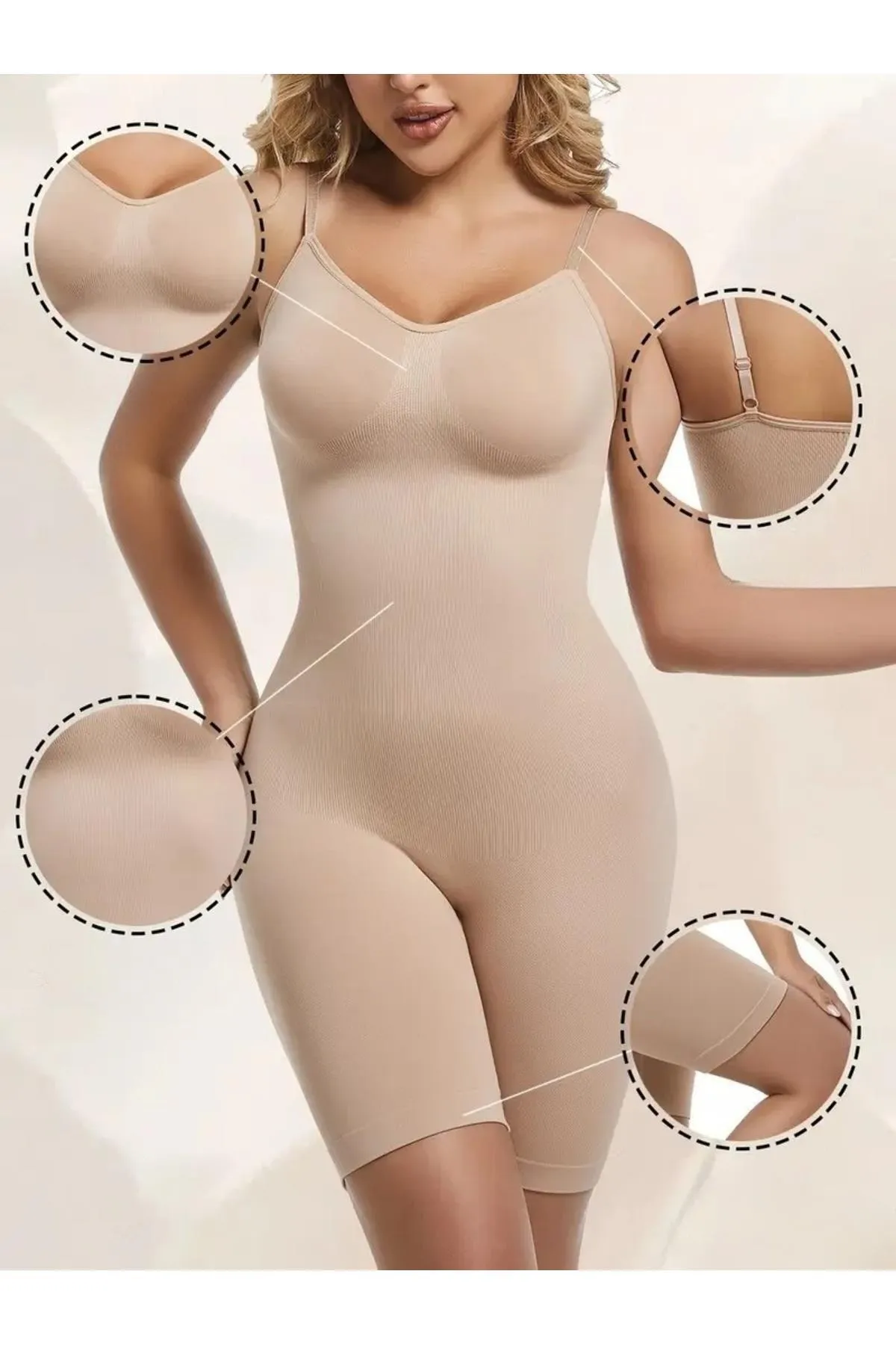 toparlayıcı yüksek bel tam boy body 9050 Bej