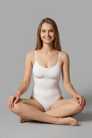 Kadın Slip Agraflı Karışımlı Kumaş Beyaz Body - 3