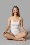 Kadın Slip Agraflı Karışımlı Kumaş Beyaz Body - Görsel 3