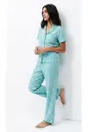 Standart Boy Elastanlı Su Yeşili Pijama Takımı - Görsel 6