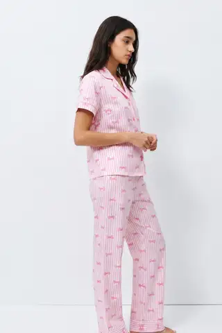 Standart Boy Elastanlı Pembe Pijama Takımı - 1