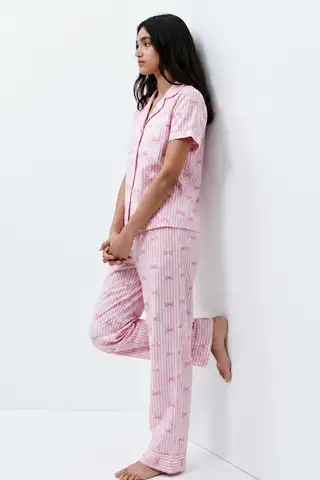 Standart Boy Elastanlı Pembe Pijama Takımı - 3