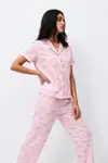 Standart Boy Elastanlı Pembe Pijama Takımı - Görsel 4