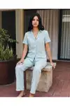 Viskon Karışım Homewear Su Yeşili Pijama Takımı - Görsel 3