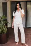 Viskon Karışım Homewear Kar Beyaz Pijama Takımı - Görsel 3
