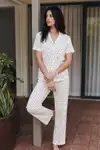 Viskon Karışım Homewear Kar Beyaz Pijama Takımı - Görsel 6