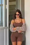 Kadın Toparlayıcı Kahverengi Premium Askılı Body - Görsel 6