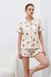Kadın Premium Fırfırlı Kar Beeyaz Pijama Takımı Kar beyaz - Görsel 3
