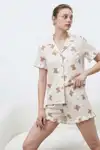 Kadın Premium Fırfırlı Kar Beeyaz Pijama Takımı Kar beyaz - Görsel 5