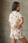 Kadın V Yaka Comfort Fit Kar Beyaz Pijama Takımı - Görsel 5