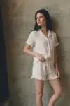 Kadın V Yaka Comfort Fit Çok Renkli Pijama Takımı - Görsel 5