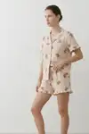 Kadın Relaxed Lastikli Kar Beyaz Pijama Takımı - Görsel 5