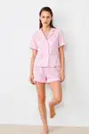 Kadın Relaxed Lastikli Pembe Pijama Takımı - Görsel 3