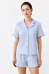 Kadın Relaxed Lastikli Mavi Pijama Takımı - Görsel 1