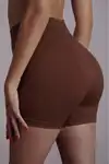 Push Up Seamless Dikişsiz Popo Şekillendirici Kısa Paçalı Korse 2064 -Kahverengi - Görsel 2