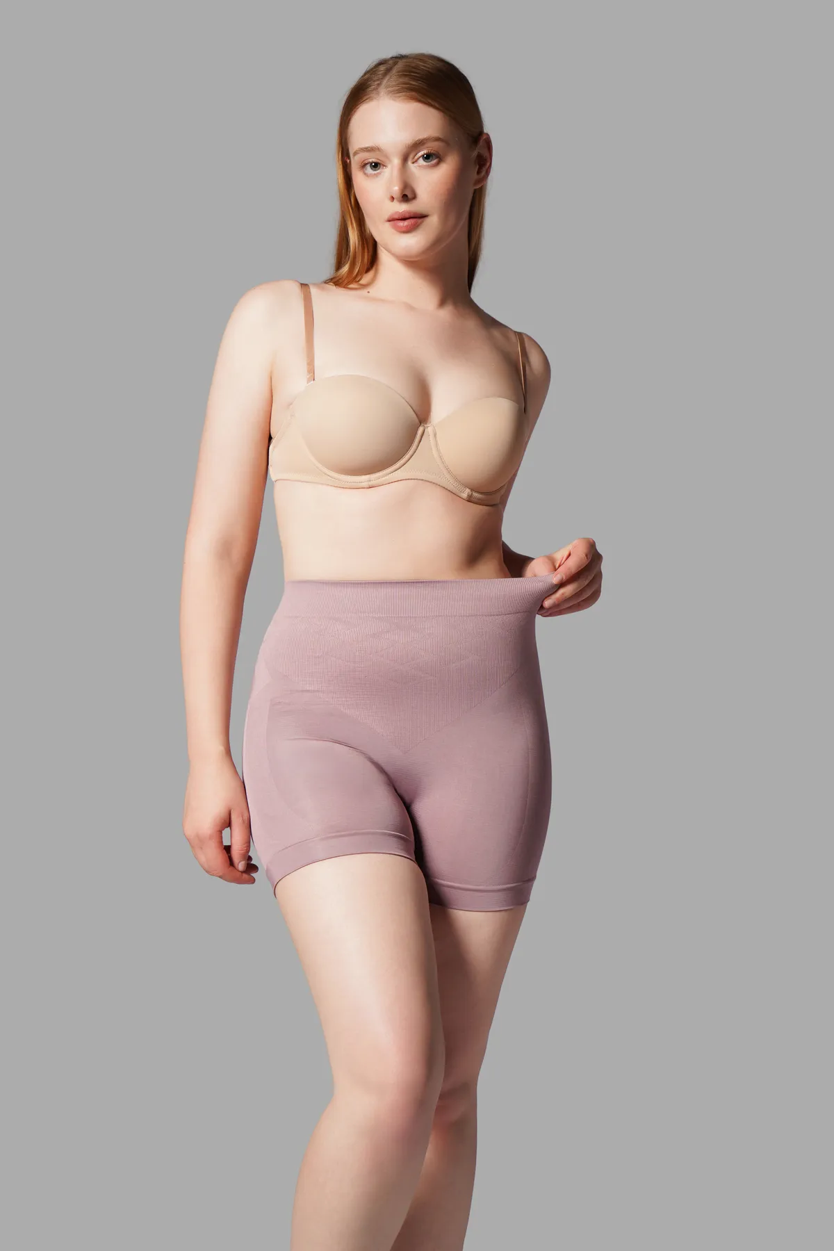 Push Up Seamless Dikişsiz Popo Şekillendirici Kısa Paçalı Korse 2064 Gül Kurusu