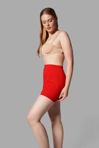 Push Up Seamless Dikişsiz Popo Şekillendirici Kısa Paçalı Korse 2064 Kırmızı - 4