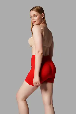 Push Up Seamless Dikişsiz Popo Şekillendirici Kısa Paçalı Korse 2064 Kırmızı - 5