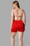 Push Up Seamless Dikişsiz Popo Şekillendirici Kısa Paçalı Korse 2064 Kırmızı - Görsel 7