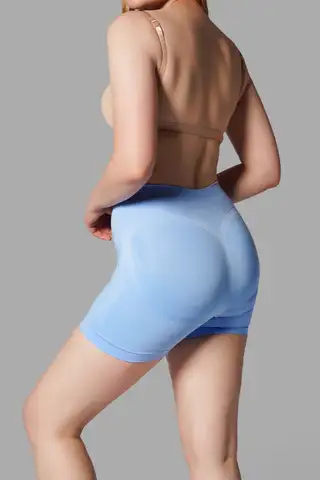 Push Up Seamless Dikişsiz Popo Şekillendirici Kısa Paçalı Korse 2064 Mavi - 3