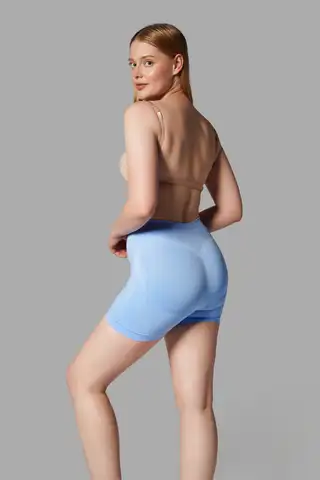 Push Up Seamless Dikişsiz Popo Şekillendirici Kısa Paçalı Korse 2064 Mavi - 6