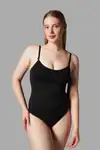 string zıbın sıkılaştırıcı toparlayıcı örme kumaş body 9052 Siyah - Görsel 1