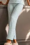Kadın Zarif Yaka Dokulu Ferah Su Yeşili Pijama Takımı - Görsel 4