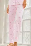 Kadın Genç Loose İpliği Boyalı Pembe Pijama Takımı - Görsel 4