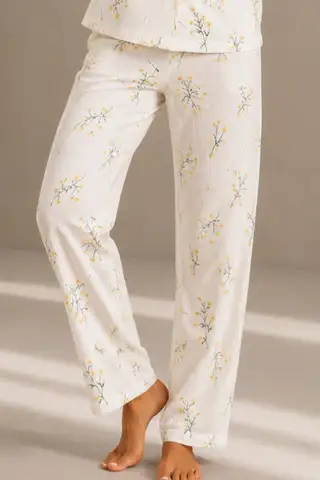 Kadın Kısa Kol Rahat Kalıp Şık Çok Renkli Pijama Takımı - 4