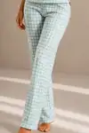 Kadın Kısa Kol Rahat Kalıp Şık Su Yeşili Pijama Takımı - Görsel 4