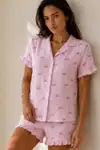 Kadın Düz Pamuk Homewear Pembe Pijama Takımı - Görsel 3