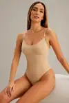 Kadın Dikişsiz Örgü Askılı Ten Full Body - Görsel 2
