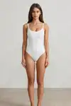 Kadın Slip Kalıp Beyaz Body Örme Orta Destek - Görsel 5