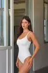 Kadın Slip Kalıp Beyaz Body Örme Orta Destek - Görsel 6