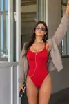 Kadın Slip Kalıp Kırmızı Body Örme Orta Destek - Görsel 2