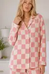 Kadın Casual Esnek Bol Pembe Pijama Takımı 4670 - Görsel 6