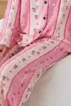 Kadın Desenli Relaxed Pembe Pijama Takımı 4658 - Görsel 6