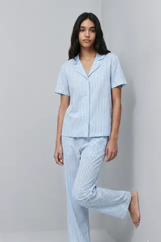 Standart Boy Elastanlı Mavi Pijama Takımı - 2