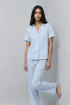Standart Boy Elastanlı Mavi Pijama Takımı - Görsel 2
