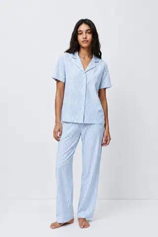 Standart Boy Elastanlı Mavi Pijama Takımı - 3
