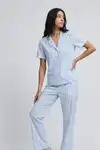 Standart Boy Elastanlı Mavi Pijama Takımı - Görsel 6
