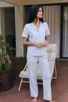 Viskon Karışım Homewear Mavi Pijama Takımı - Görsel 4