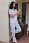 Viskon Karışım Homewear Mavi Pijama Takımı - Görsel 6