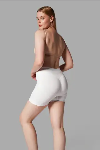 Push Up Seamless Dikişsiz Popo Şekillendirici Kısa Paçalı Korse 2064 Beyaz - 3
