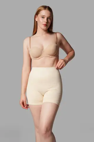 Push Up Seamless Dikişsiz Popo Şekillendirici Kısa Paçalı Korse 2064 Bej - 2