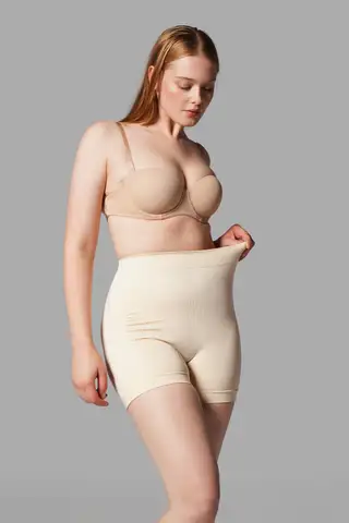 Push Up Seamless Dikişsiz Popo Şekillendirici Kısa Paçalı Korse 2064 Bej - 3