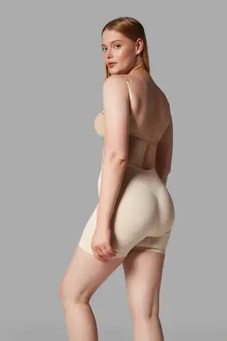 Push Up Seamless Dikişsiz Popo Şekillendirici Kısa Paçalı Korse 2064 Bej - 5