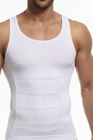 Erkek Atlet Korse Bel Göğüs Göbek Sıkılaştırıcı Toparlayıcı Dik Duruşa Yardımcı 6050 beyaz - 5