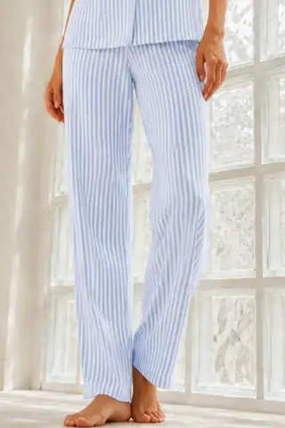 Kadın Genç Loose İpliği Boyalı Mavi Pijama Takımı - 4