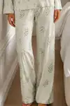 Kadın Bürümcük Tam Boy Çağla Yeşili Pijama Takımı - Görsel 4